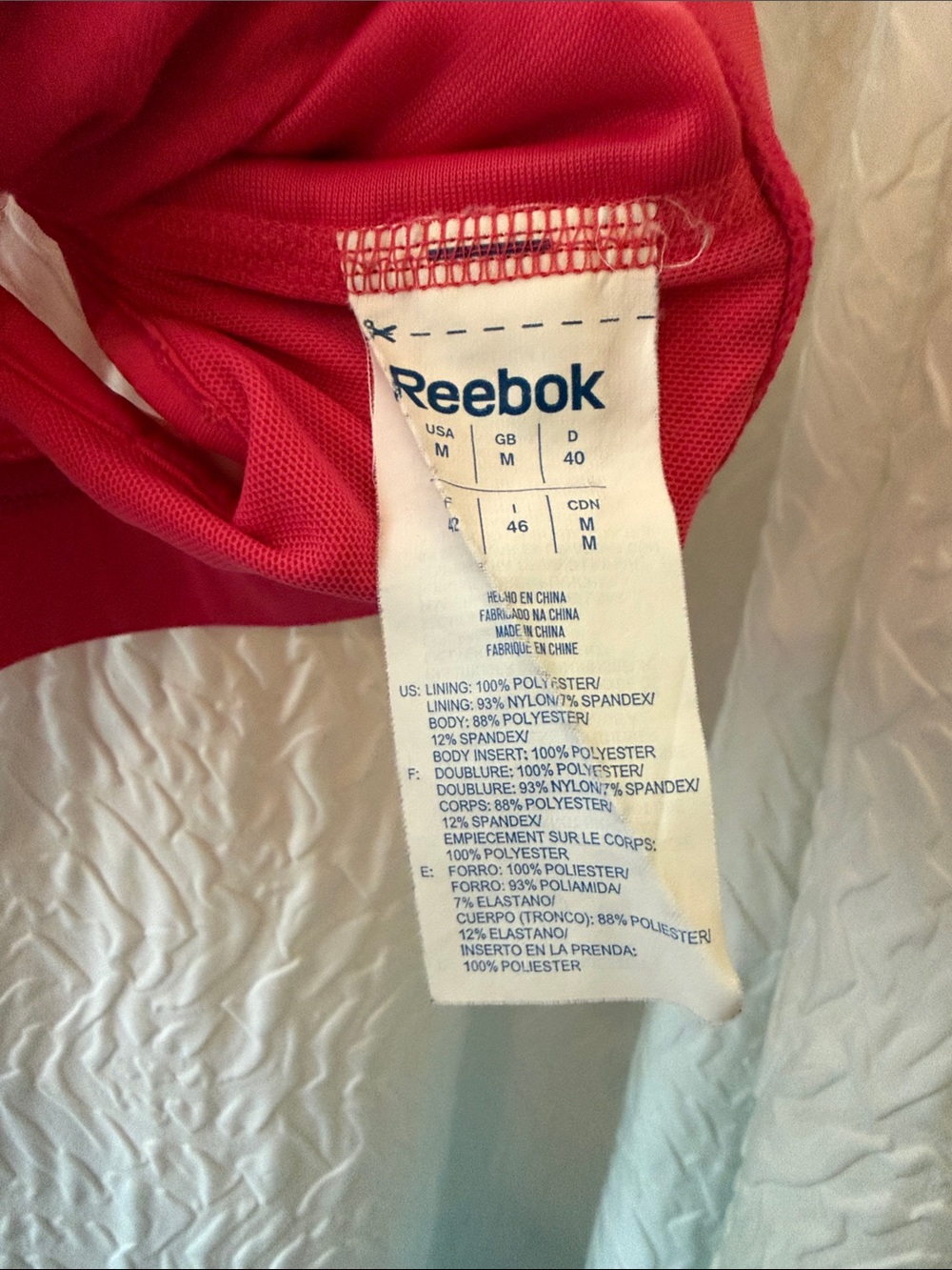Retro Reebok Red-Pink Racerback Sports Bra - Picture 2 of 4